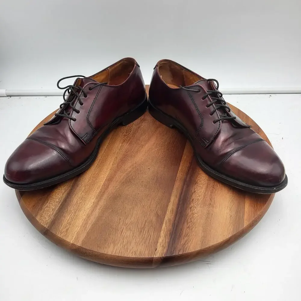 Vintage Cole Haan Oxford Dress Shoes Mens Sz 9 D Burgundy Cap Toe USA Made Derby